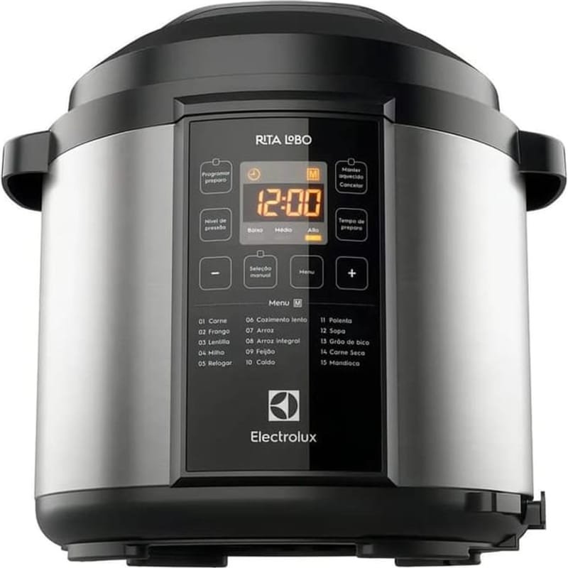 Panela de Pressão Elétrica Electrolux Digital 6L de capacidade com 10 travas seg