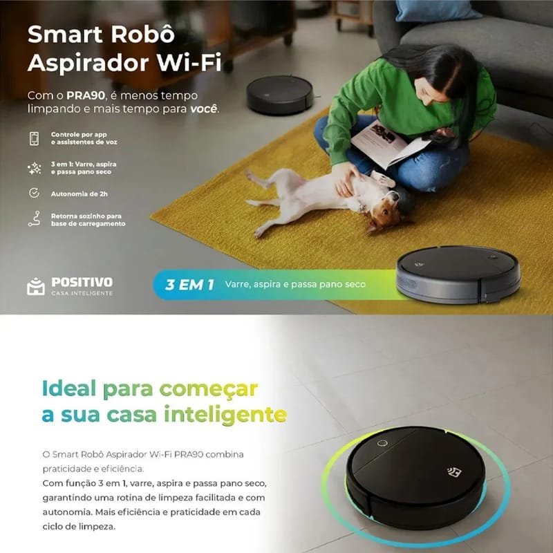 Robô aspirador Positivo Casa Inteligente PRA90 — foto 2